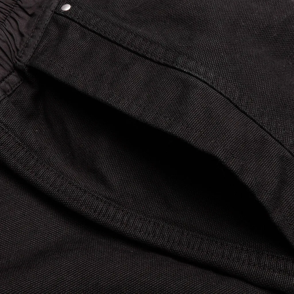 Butt Zipp Long Boxer Shorts - Black