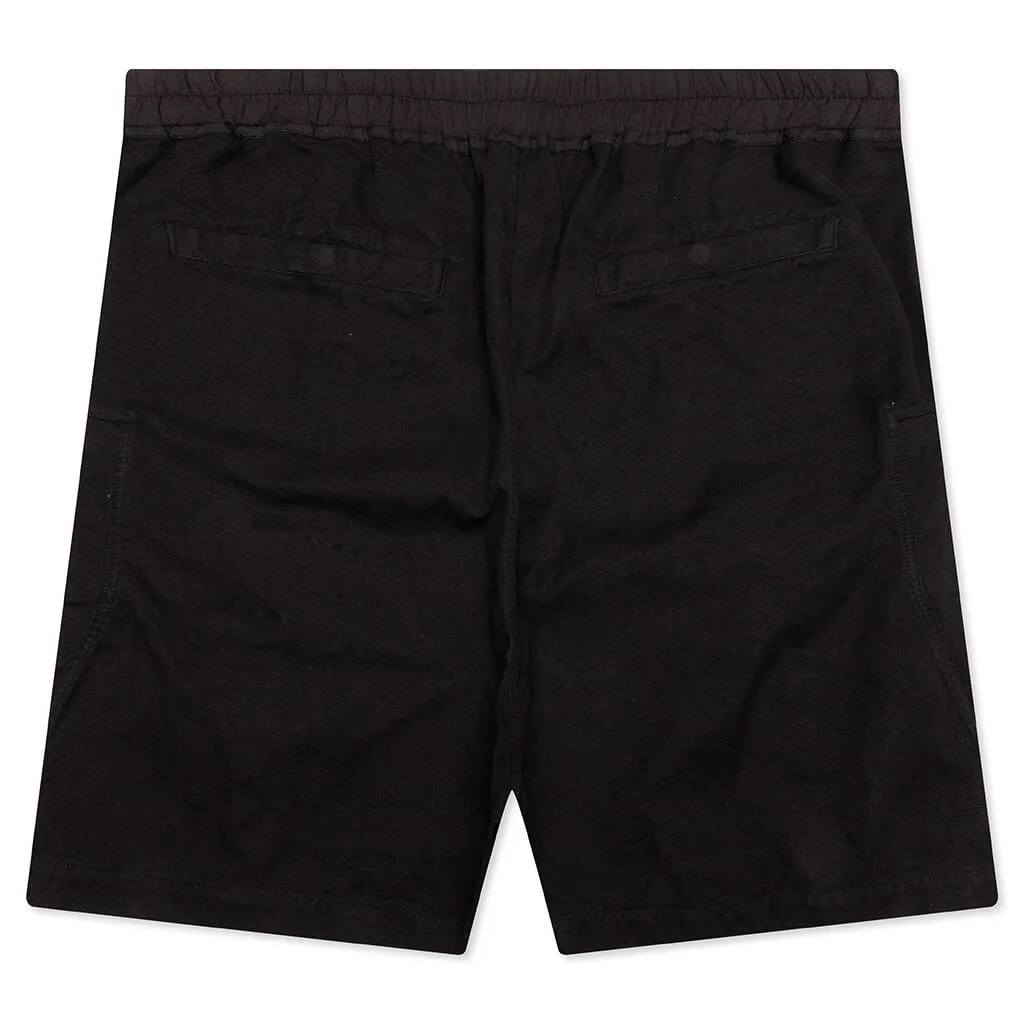 Butt Zipp Long Boxer Shorts - Black