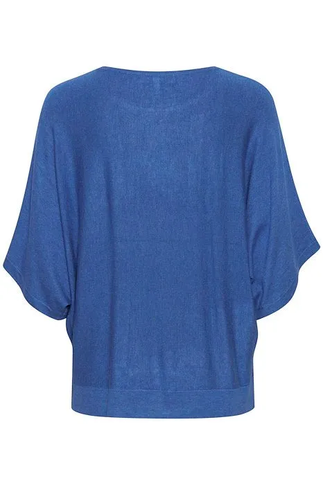b.young Pimba Short Sleeve blue top