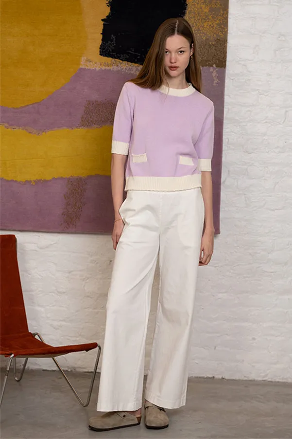 CHARLIZE PURPLE TWO TONE SWEATER