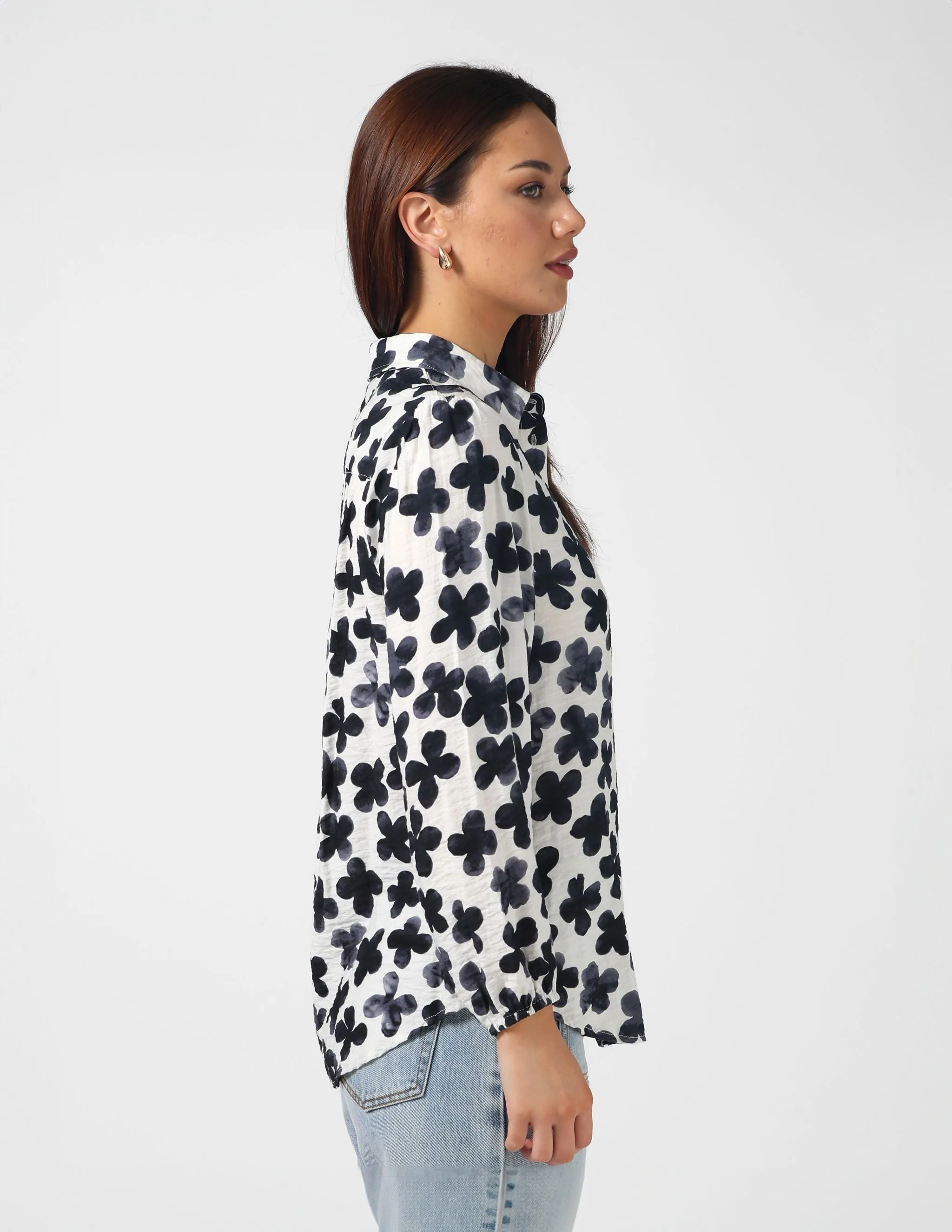 Charlotte Shirt - Navy Flowers