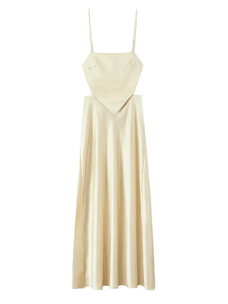 Chic White Summer Midi Dress - Vintage A-Line Style