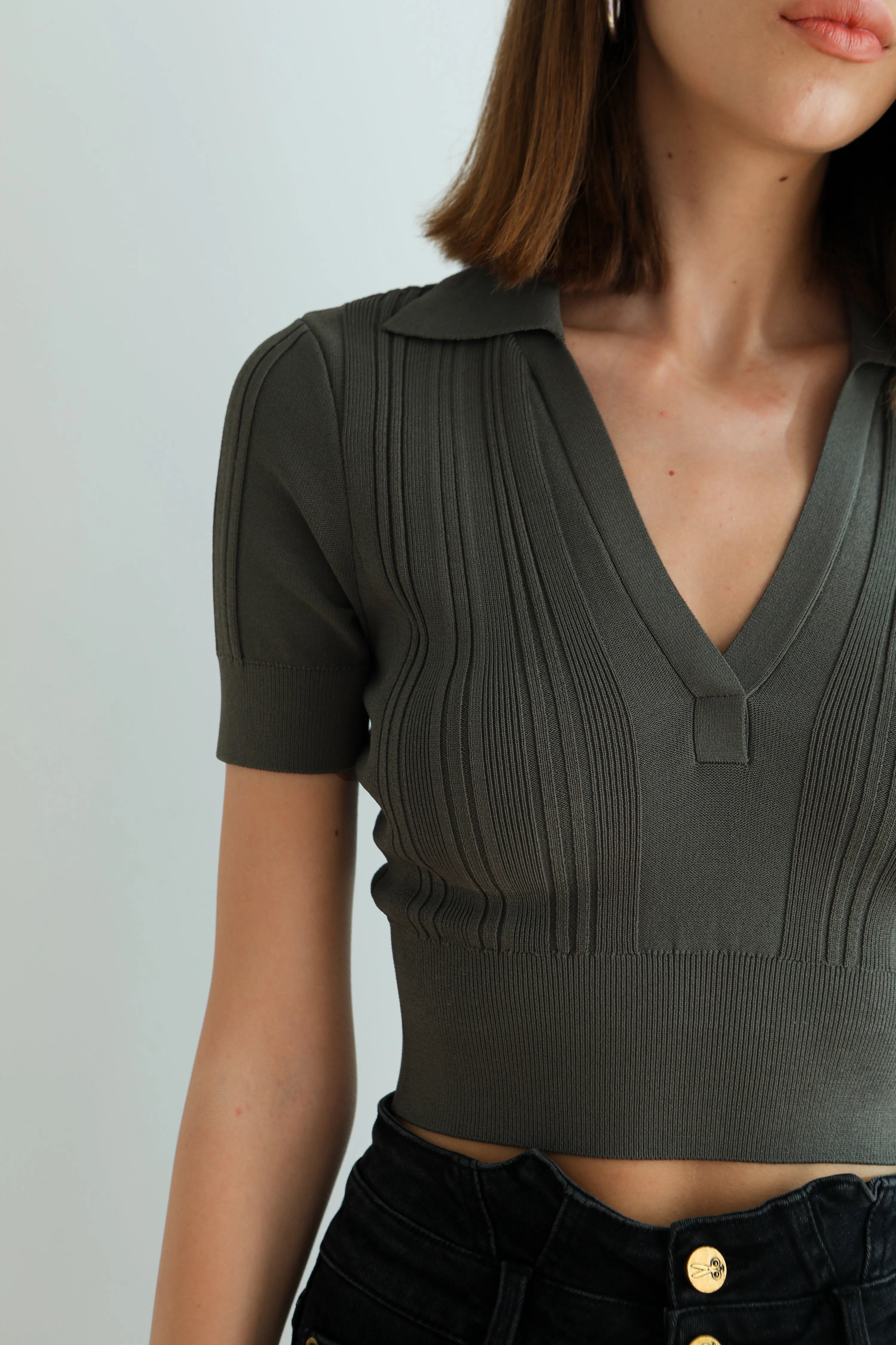 Chicago Knit Top - Dark Green