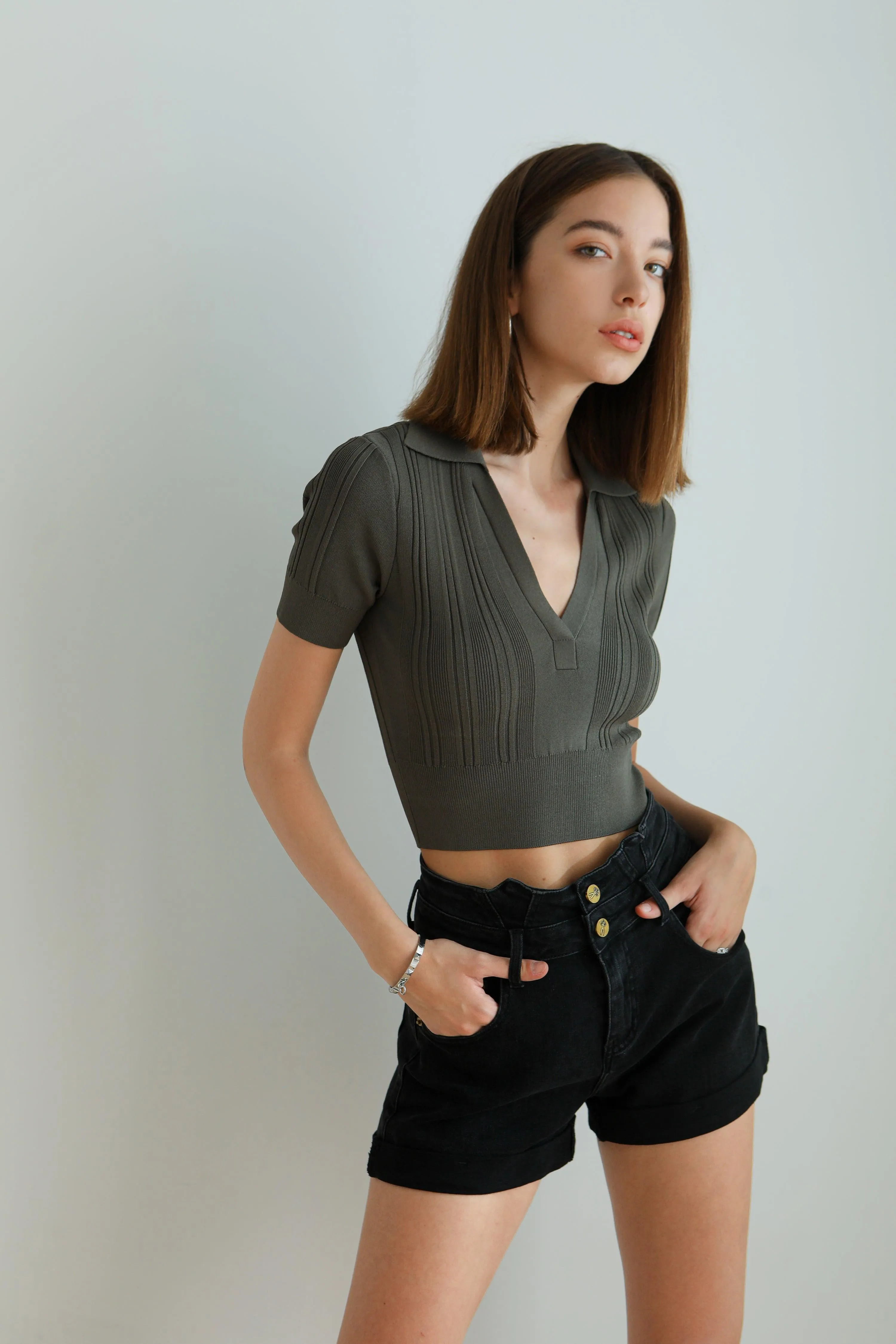 Chicago Knit Top - Dark Green
