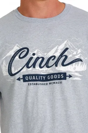 Cinch Mens T-Shirt Grey Mountain Logo
