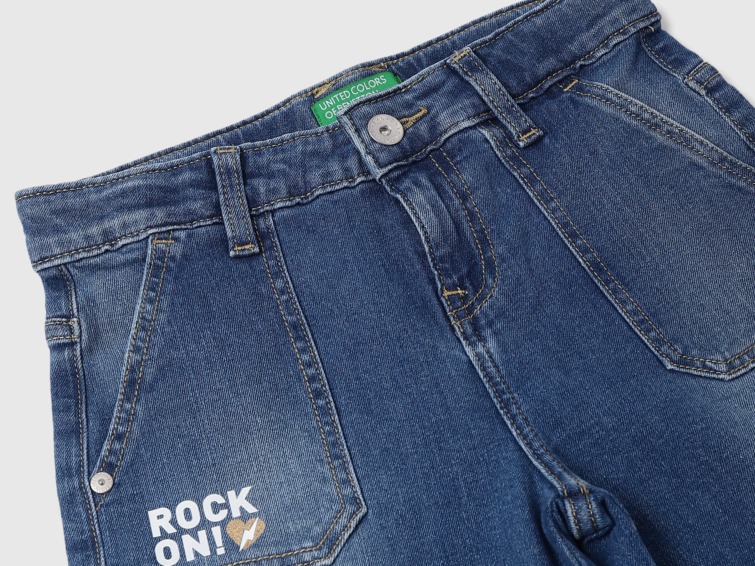 Cotton Blend Solid Ankle Length Girls Jeans