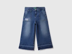 Cotton Blend Solid Ankle Length Girls Jeans