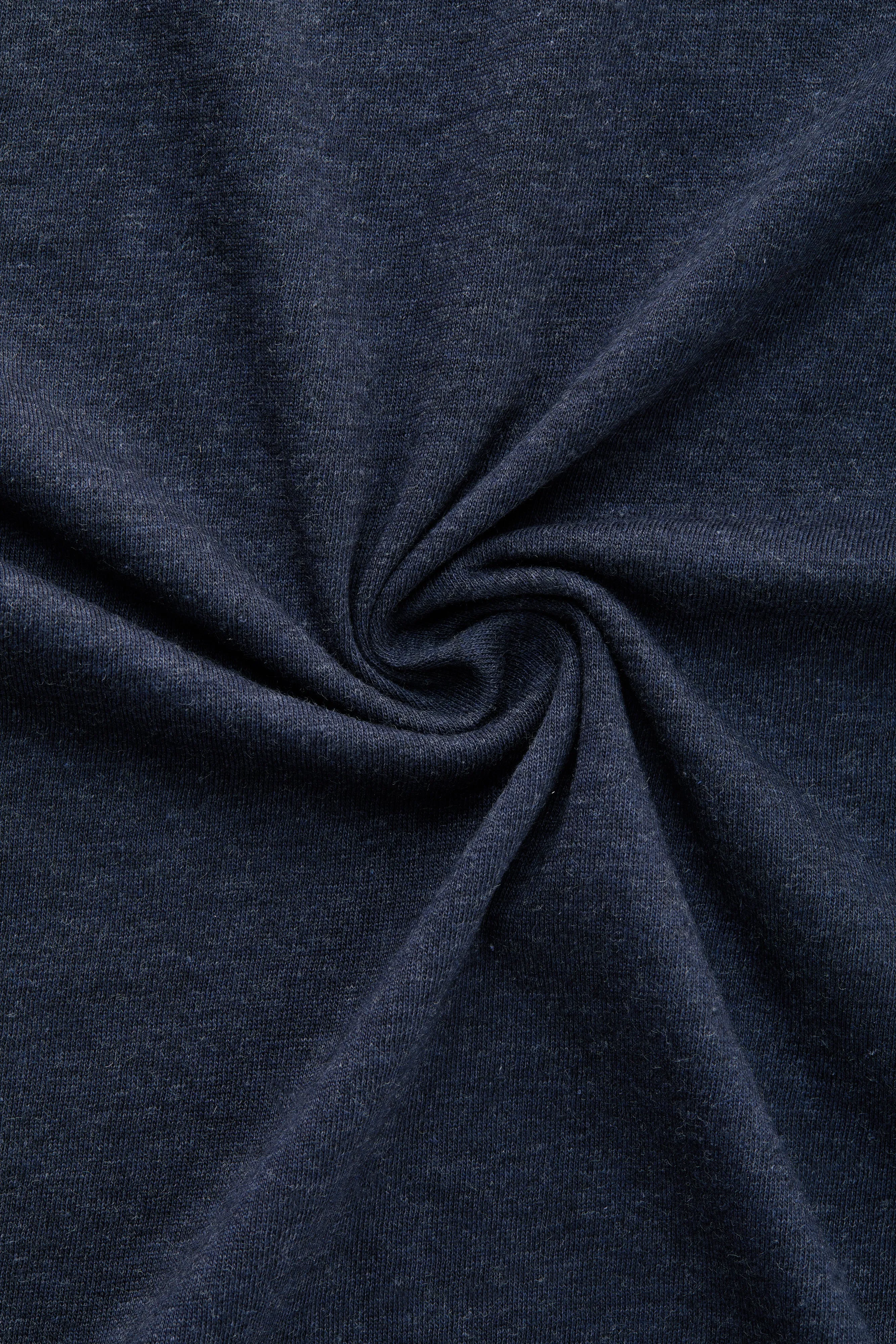 Cotton Cashmere Short Sleeve Crew Neck Tee Dark Blue