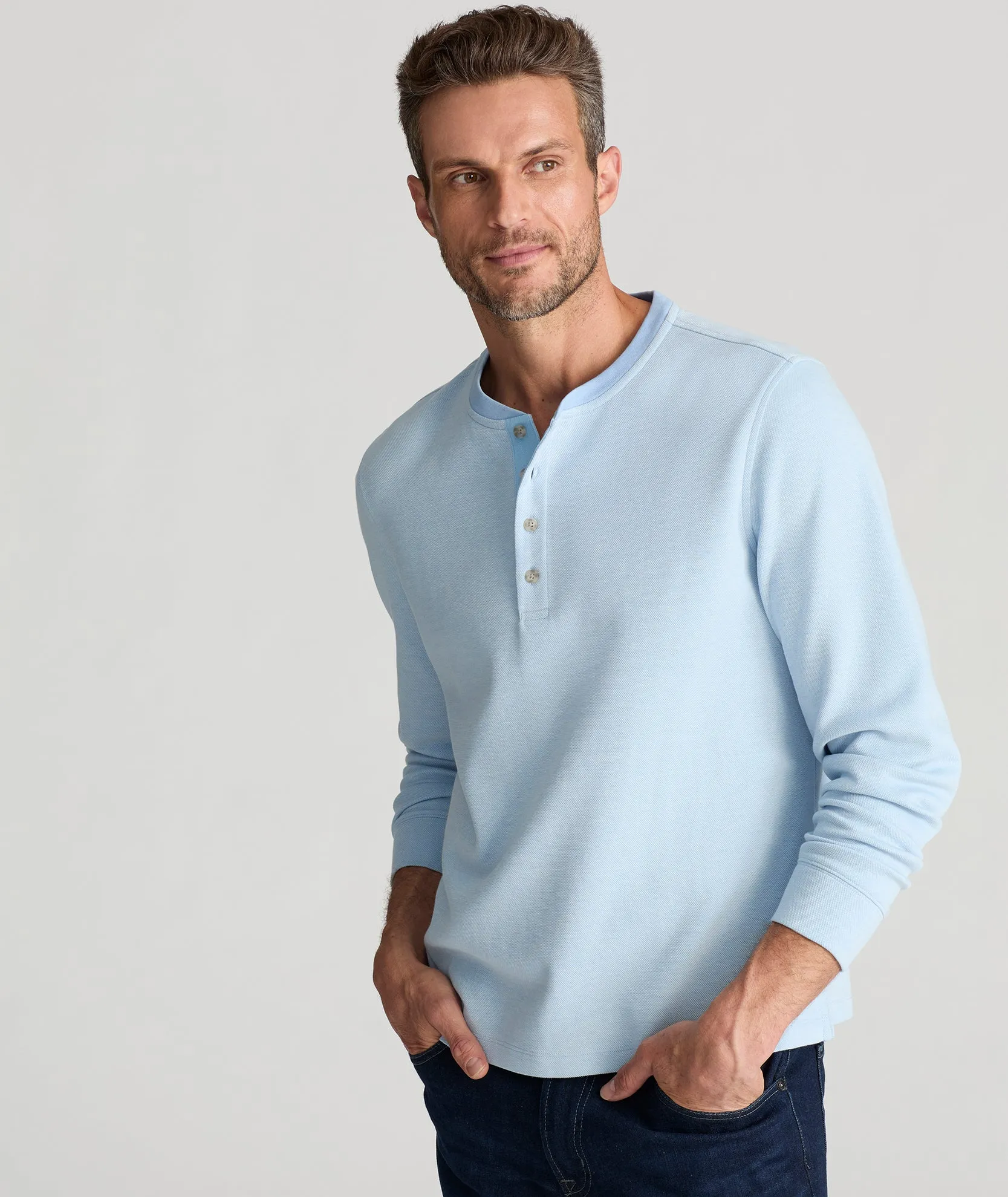 Cotton Pique Henley - FINAL SALE