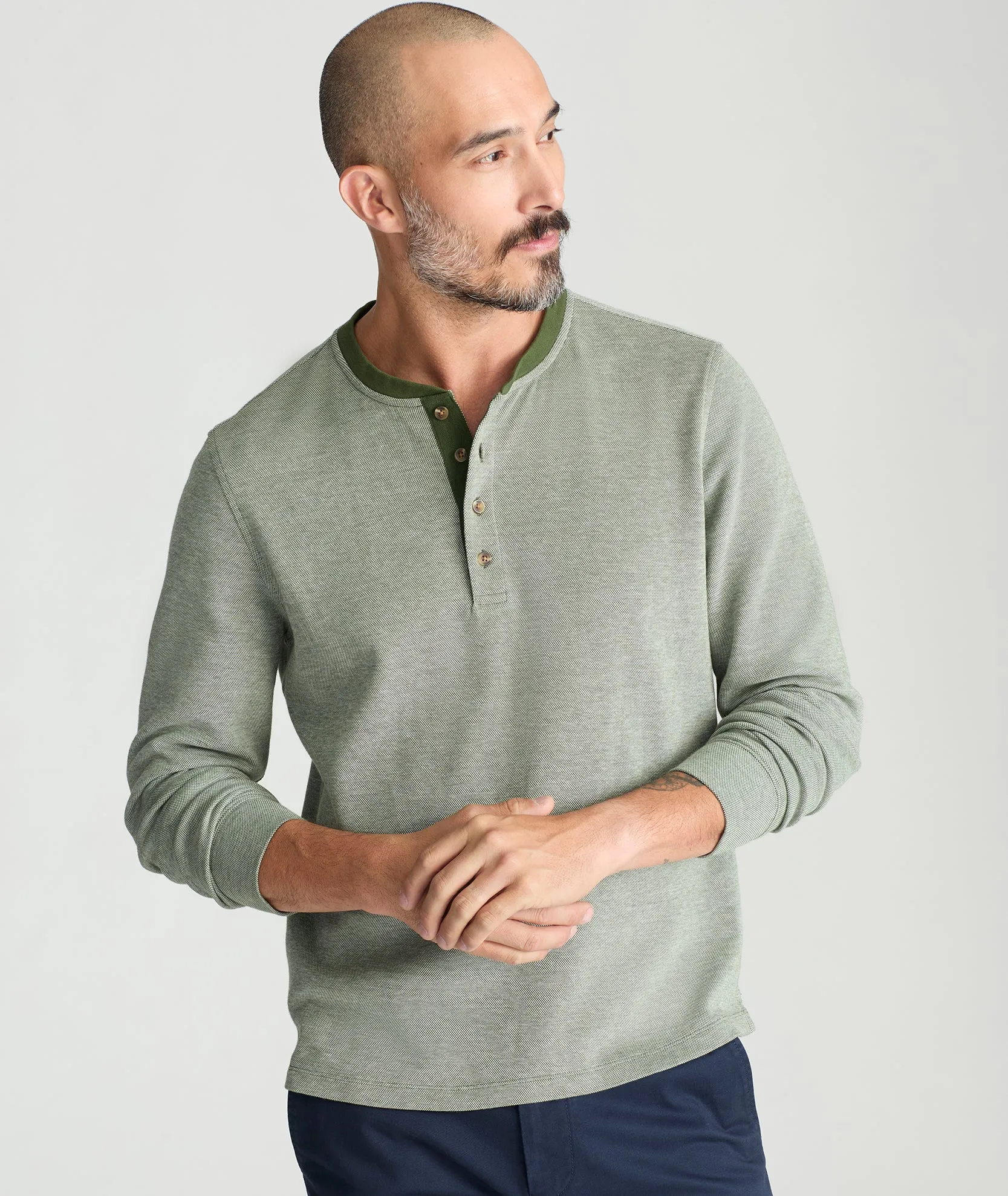Cotton Pique Henley - FINAL SALE