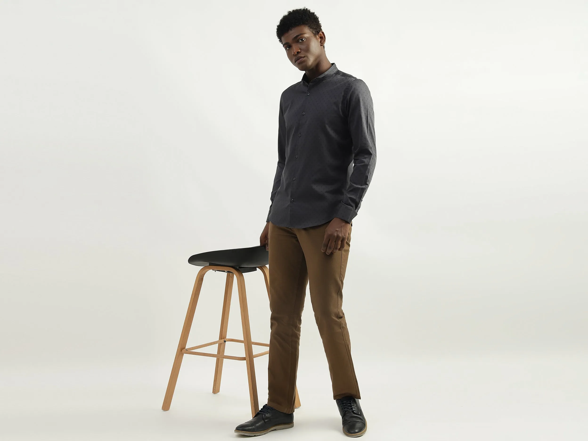Cotton Printed Slim Collar Mens Shirts