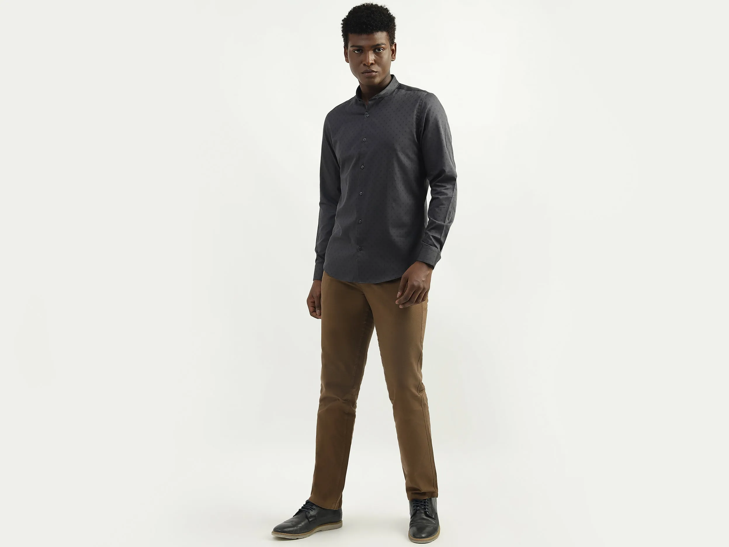 Cotton Printed Slim Collar Mens Shirts