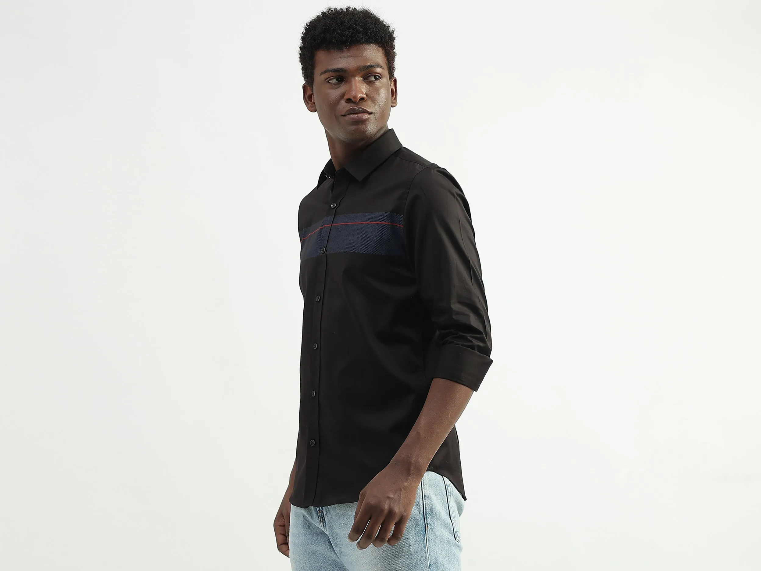 Cotton Striped Spread Collar Mens Shirts