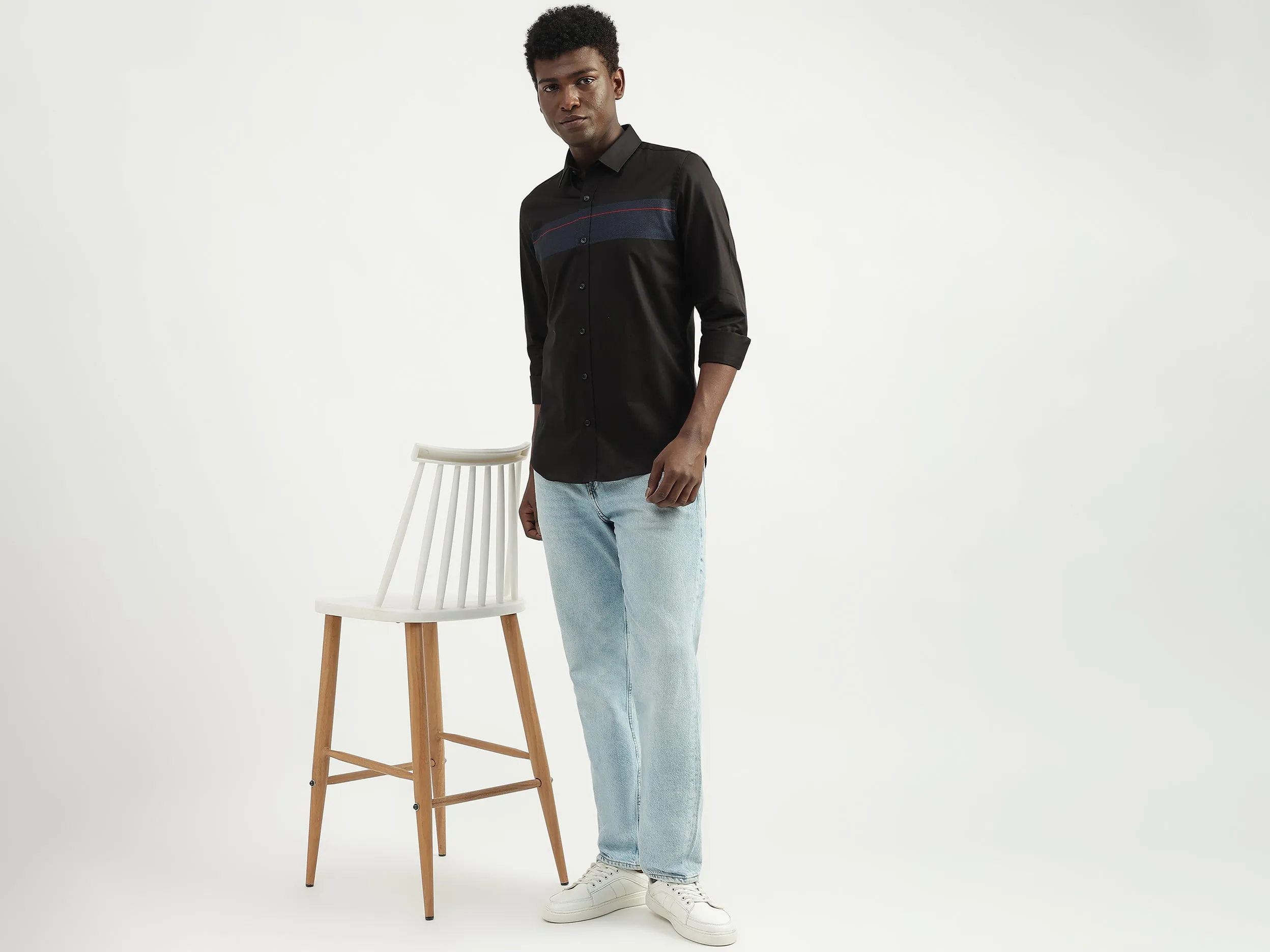 Cotton Striped Spread Collar Mens Shirts