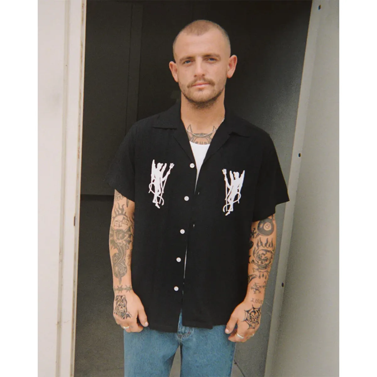 Crawling Death - Devils Embroidered Shirt Black
