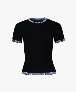 CREVE NINE: Round Ribbed Knitwear - Black