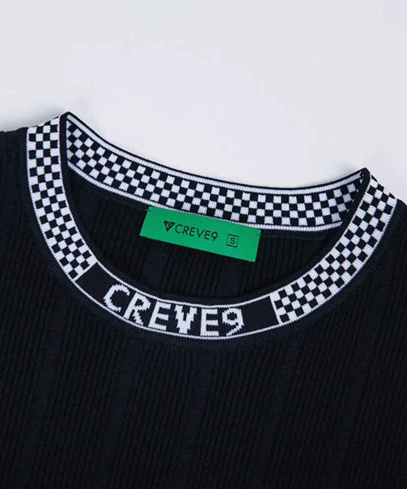 CREVE NINE: Round Ribbed Knitwear - Black