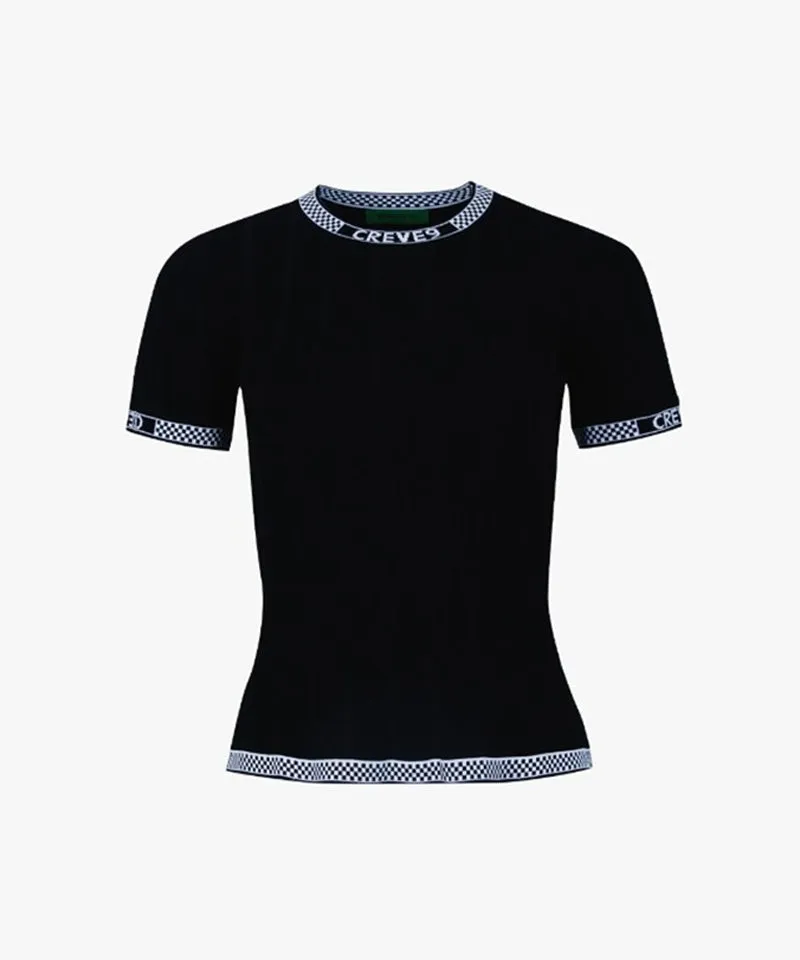 CREVE NINE: Round Ribbed Knitwear - Black