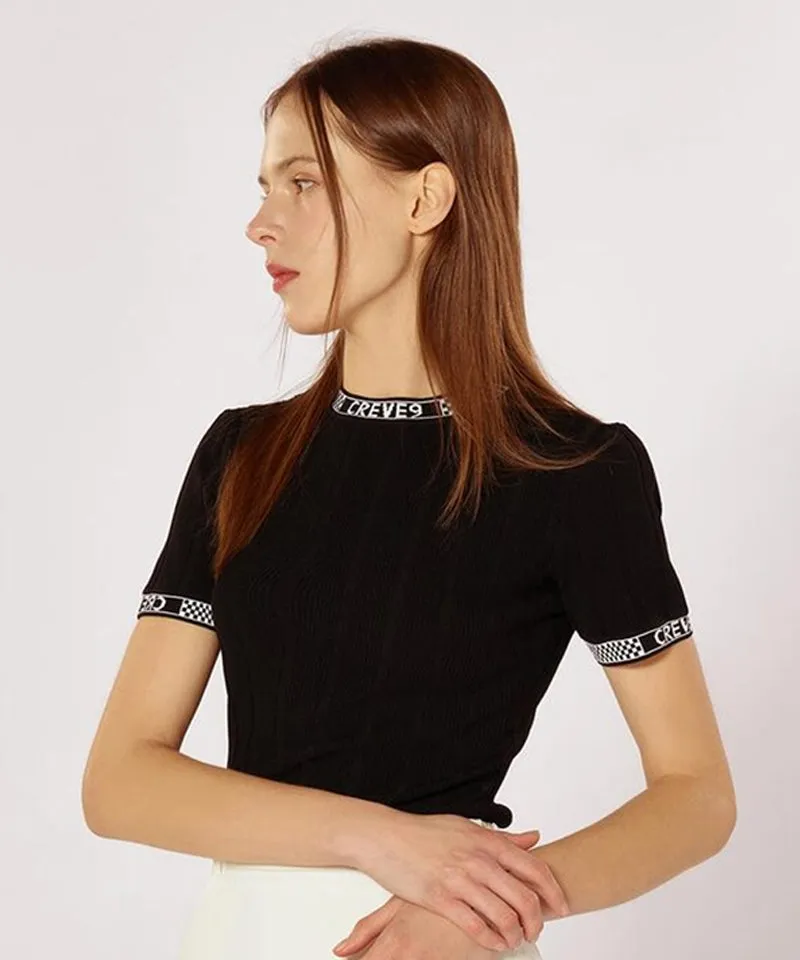 CREVE NINE: Round Ribbed Knitwear - Black