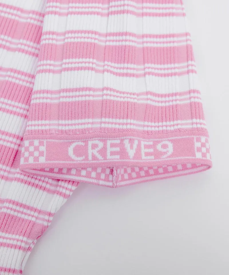 CREVE NINE: Striped Rib Knit - Light Pink