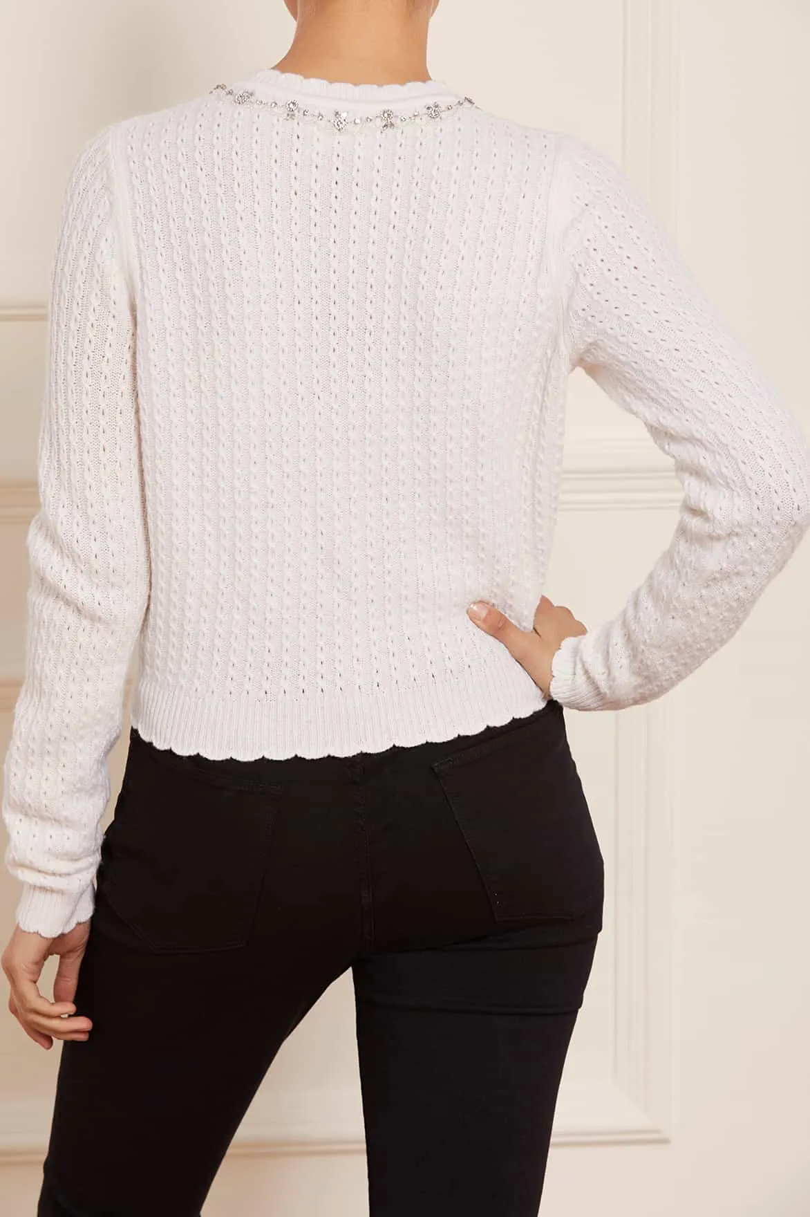 Crystal Border Short Cardigan