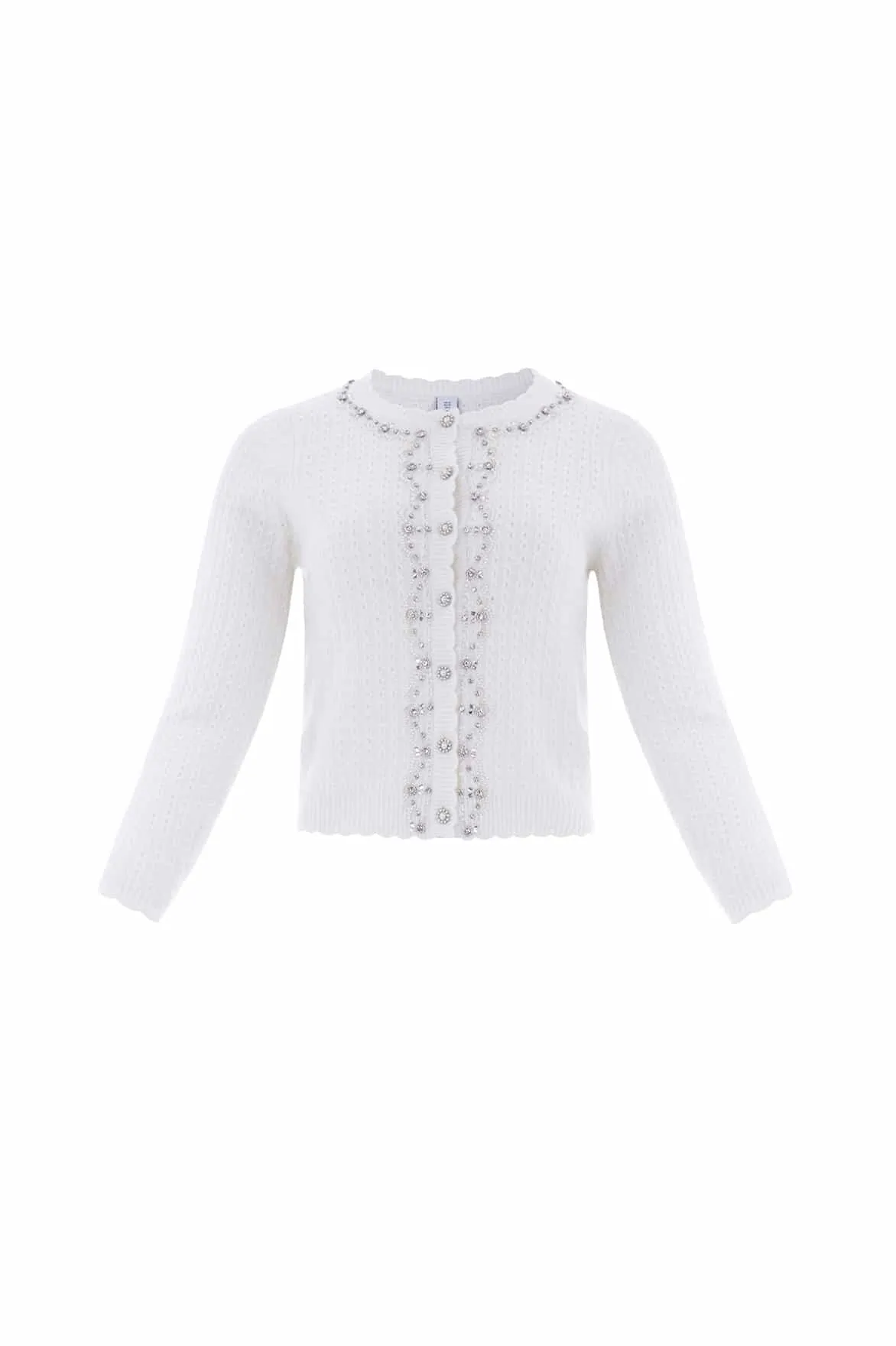 Crystal Border Short Cardigan