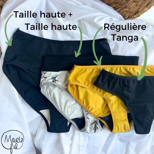 Culotte Menstruelle Taille Haute   Gris high-rise