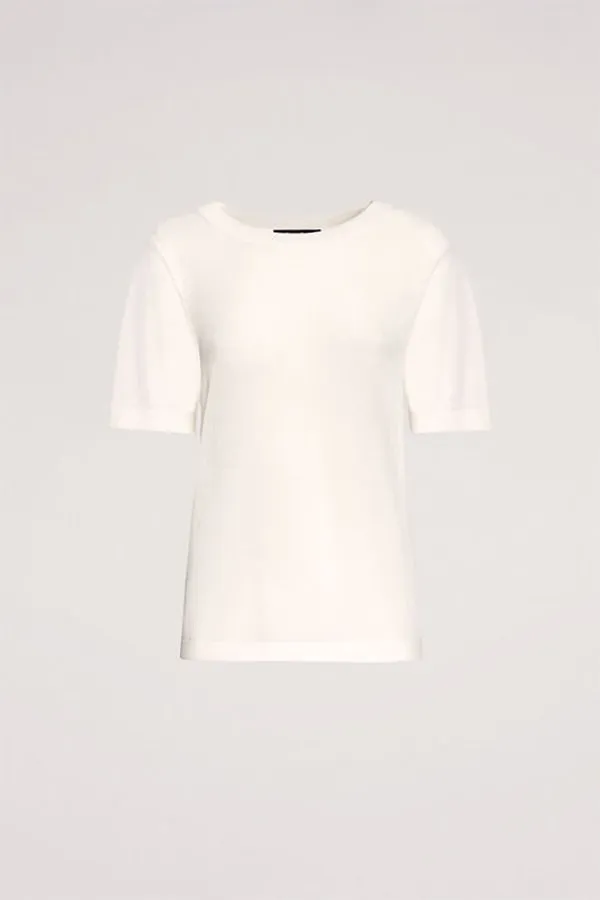 CURRICULUM CREAM PERFORATED KNIT TOP