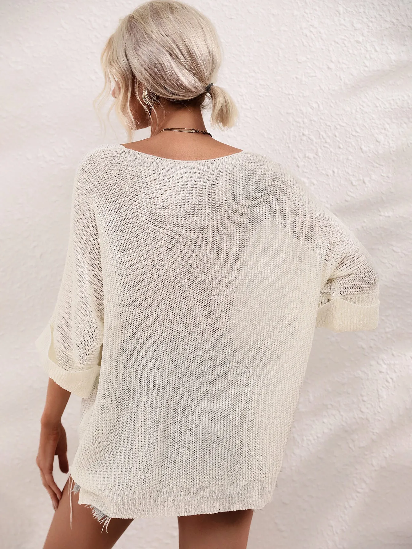 Demetra Ribbed Knit Sweater - Cream