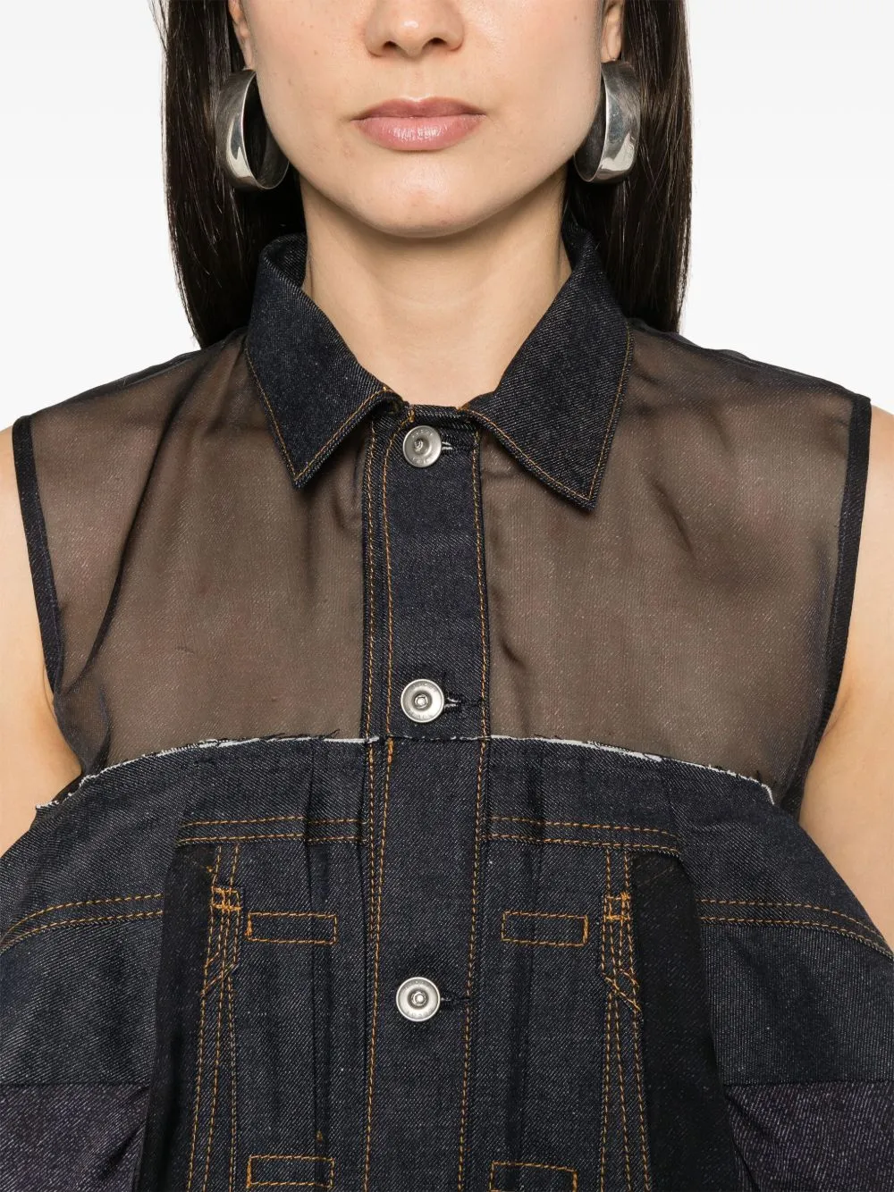 Denim mix shirt