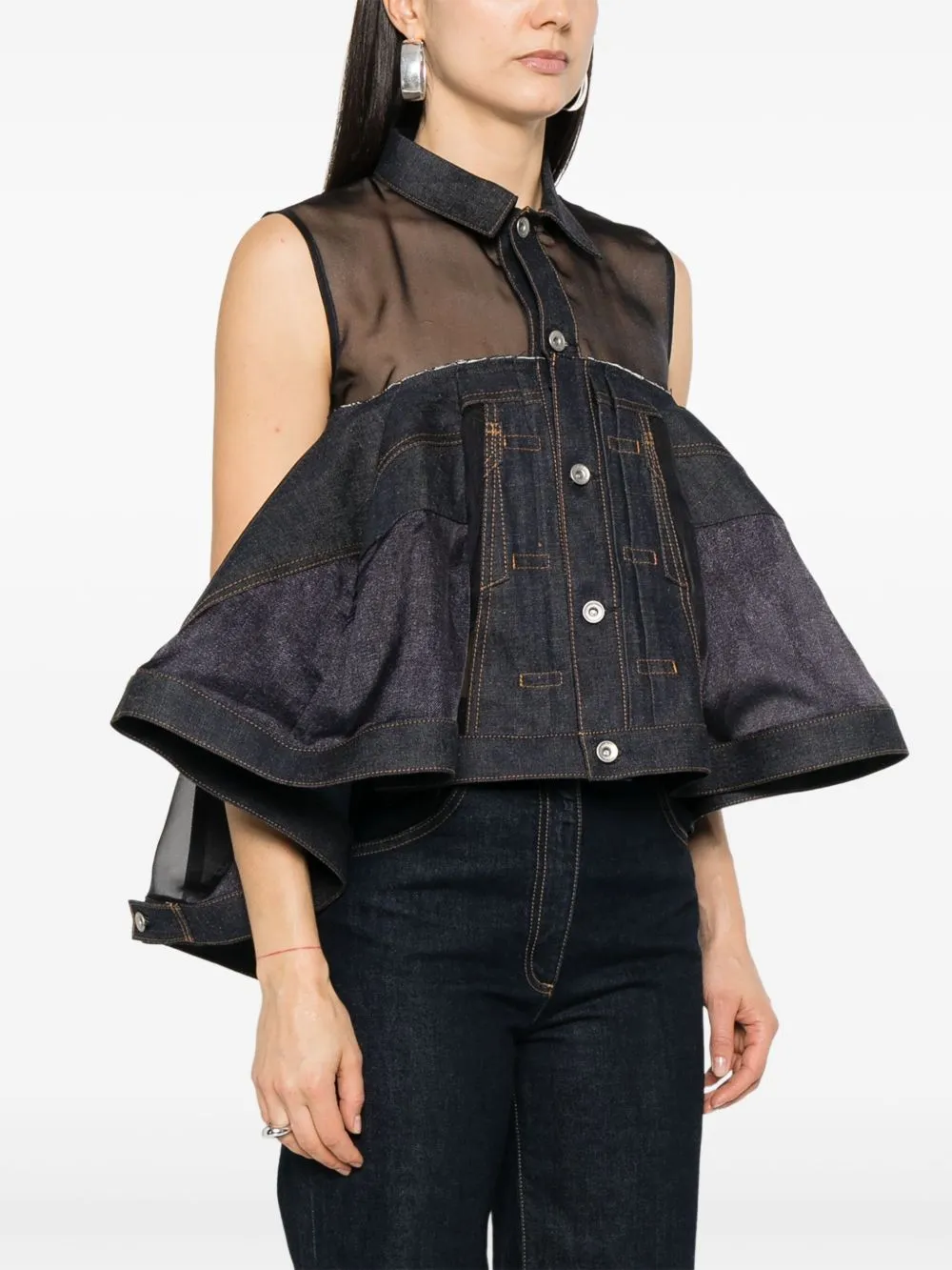 Denim mix shirt