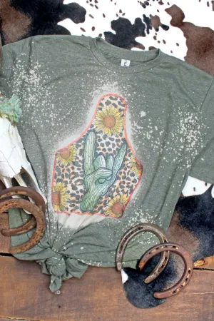 DISCONTINUED DESIGN - Bleached Rock On Desert Cow Tag Unisex Poly-Rich Blend Tee