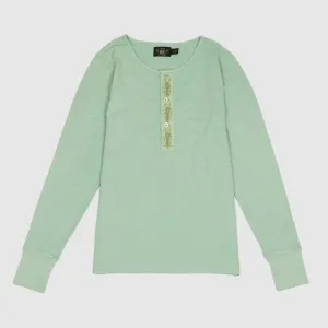 Double RL Ladies Long Sleeve Henley Shirt