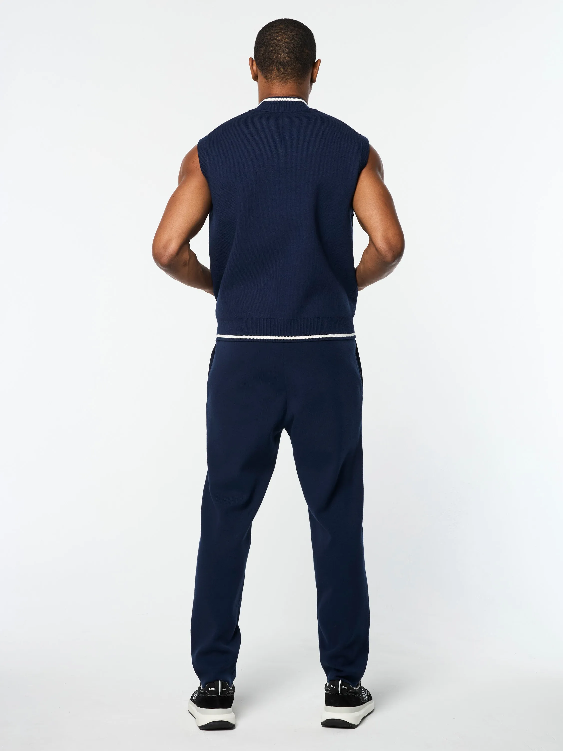 Enzo Knit Vest- Maritime Blue