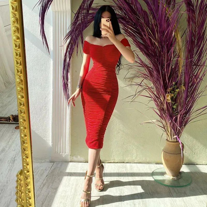 Evening Midi Bodycon Elegant Dress