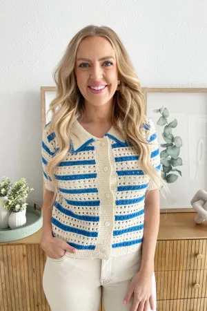 Eyelet Button Down Sweater