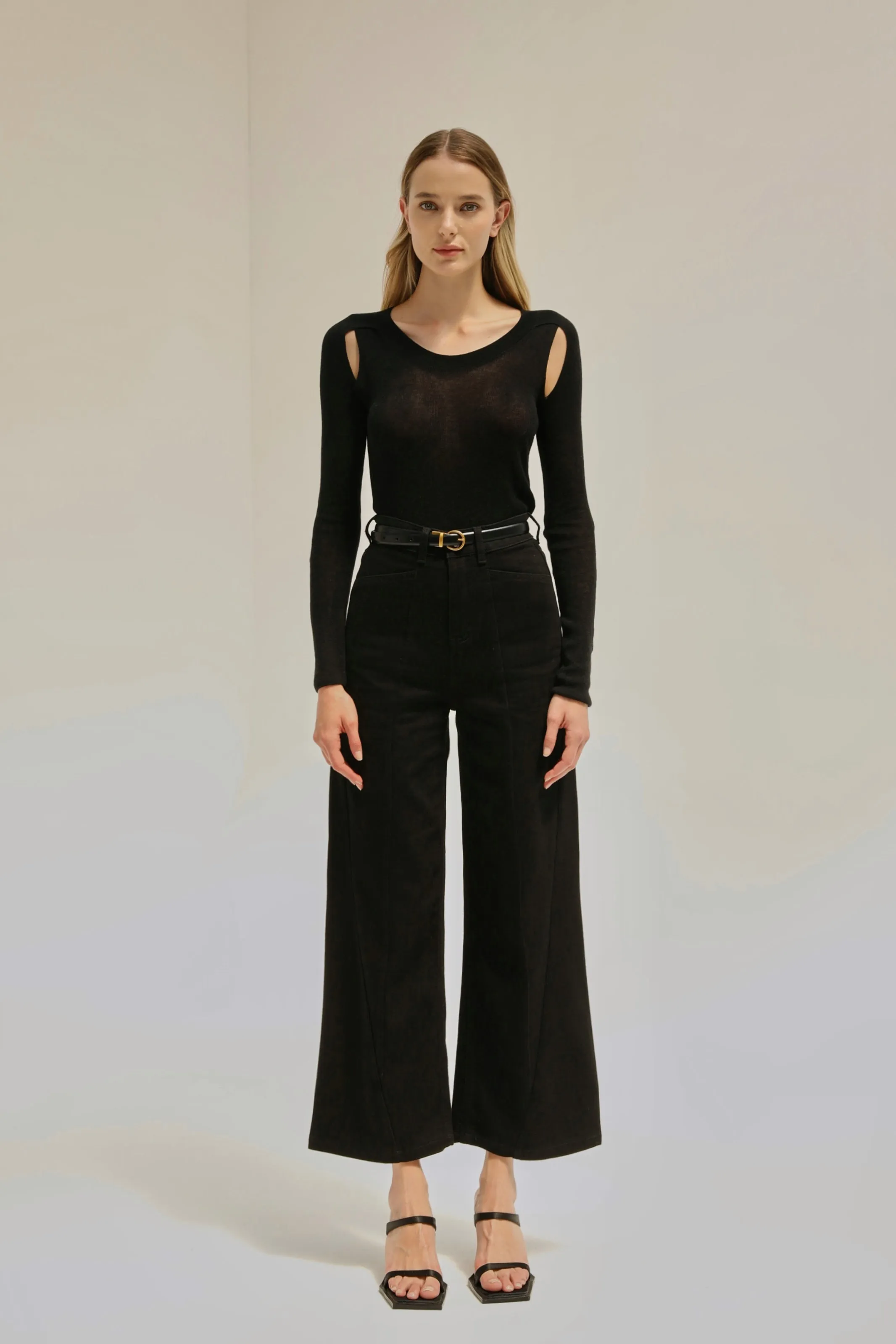 Feisty Cutout Wool Blend Top