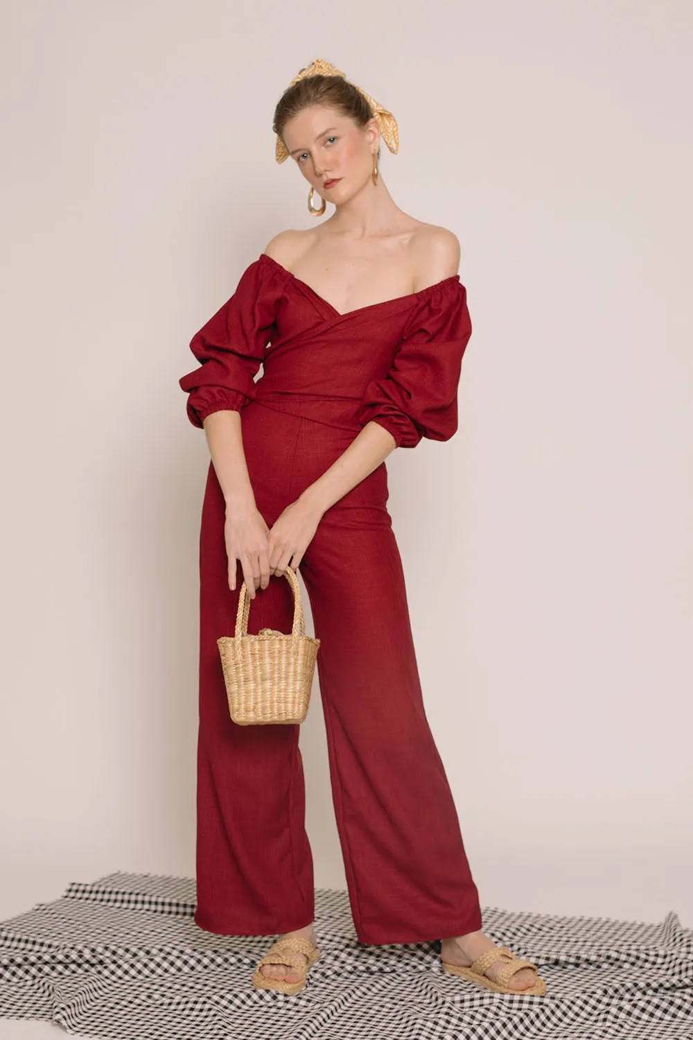 FIJI Culottes (Maroon Crepe)