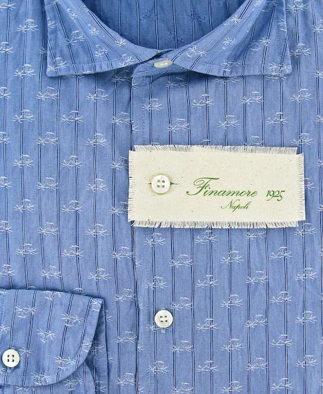 Finamore Napoli Blue Button-Front Shirt – Size: Small US