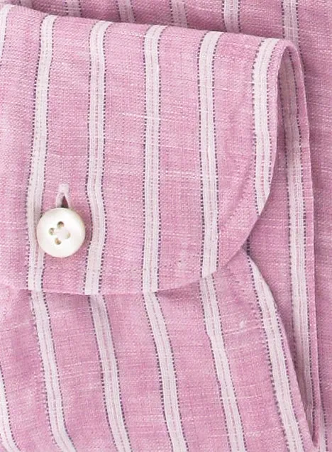 Finamore Napoli Pink Button-Front Shirt – Size: Large US