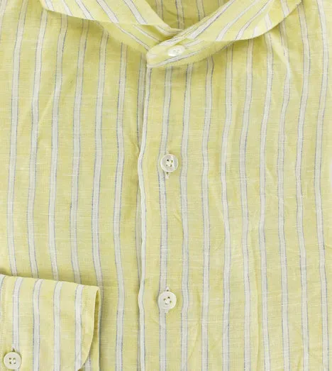 Finamore Napoli Yellow Button-Front Shirt – Size: Medium US
