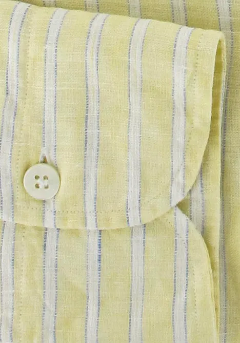 Finamore Napoli Yellow Button-Front Shirt – Size: Medium US