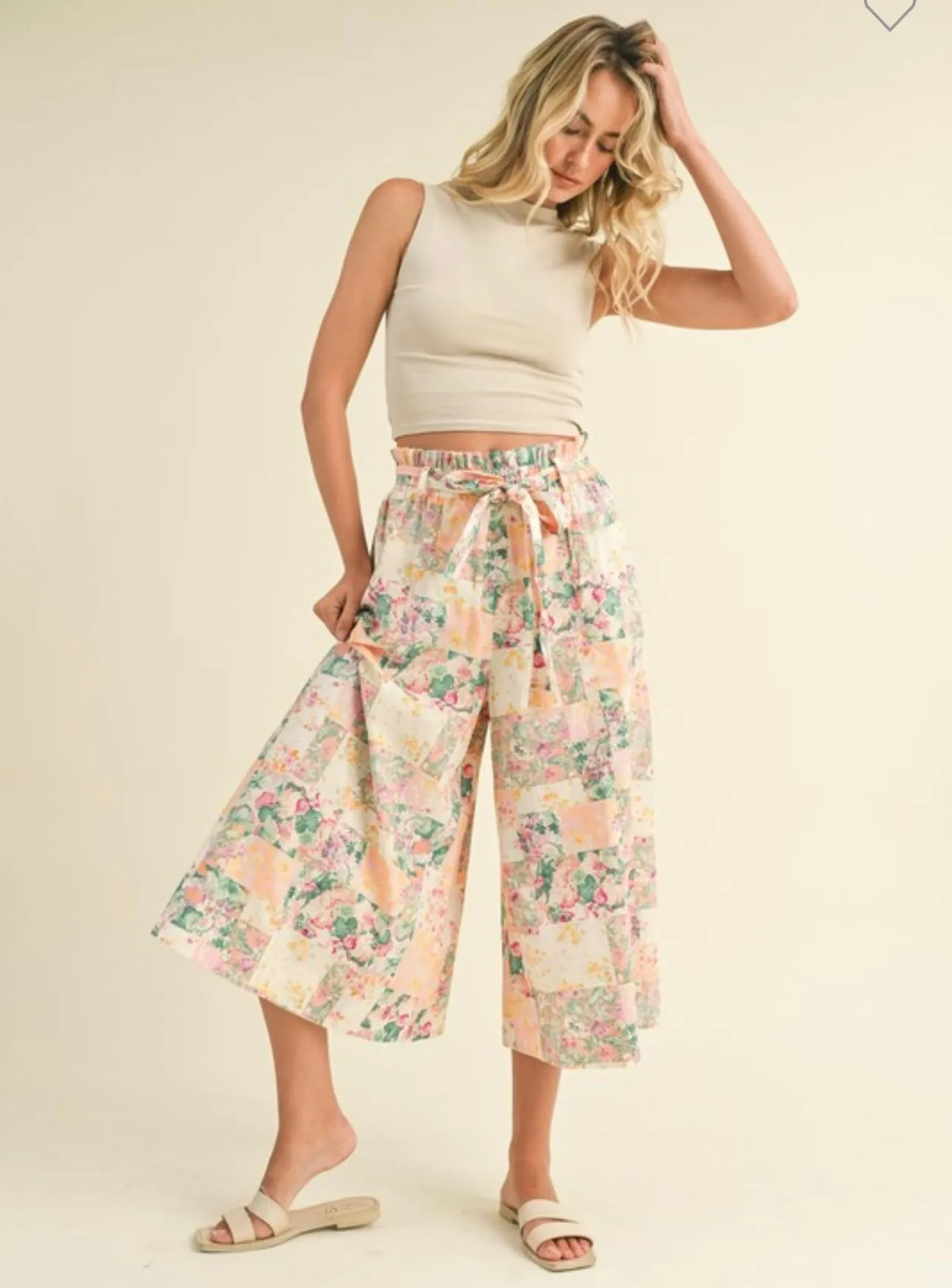 Floral Patchwork Print Pants