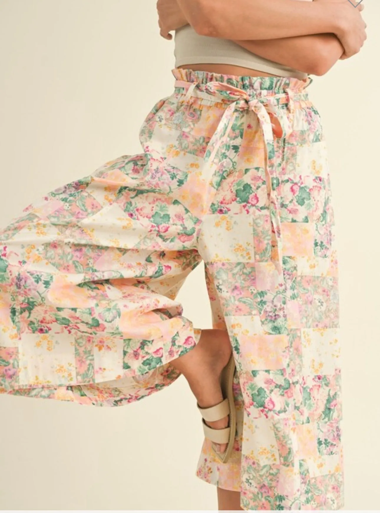 Floral Patchwork Print Pants