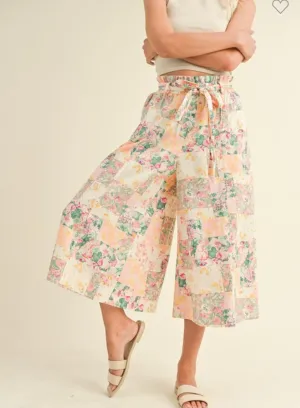 Floral Patchwork Print Pants
