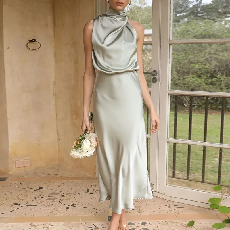 Forefair One Shoulder Slit Backless Party Dress