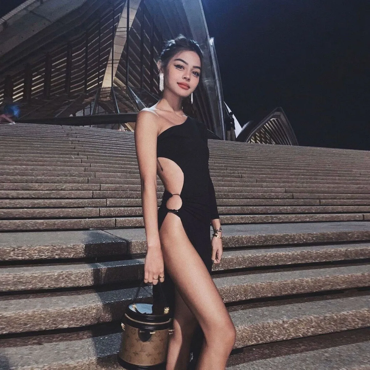 Forefair One Shoulder Slit Backless Party Dress