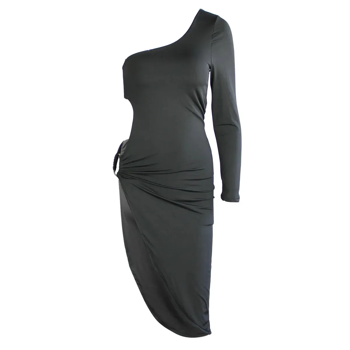 Forefair One Shoulder Slit Backless Party Dress