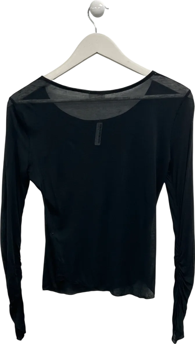 Free People Black Current Mood Long Sleeve Top UK S