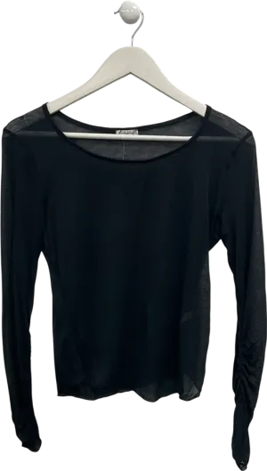 Free People Black Current Mood Long Sleeve Top UK S